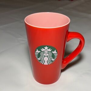 Starbucks Red Mug with Pink Interior